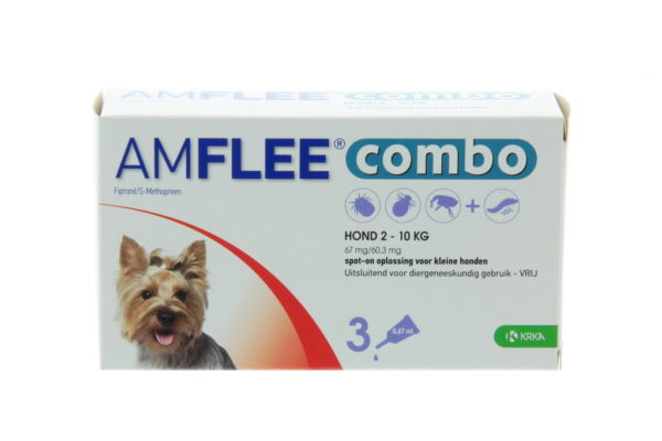 AMFLEE COMBO HOND SMALL 3X67MG. 2-10KG.
