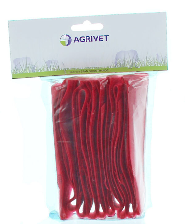 Veeherkenningsbandje klitband rood 10st