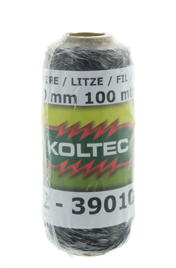 Draad zwart, 100m, ca.2mm, 12 PE+