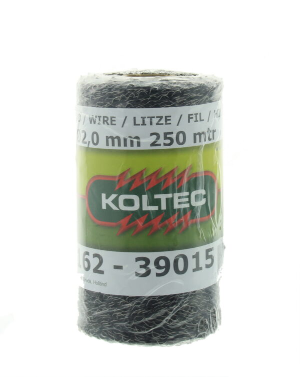 Draad zwart, 250m, ca. 2mm, 12 PE +