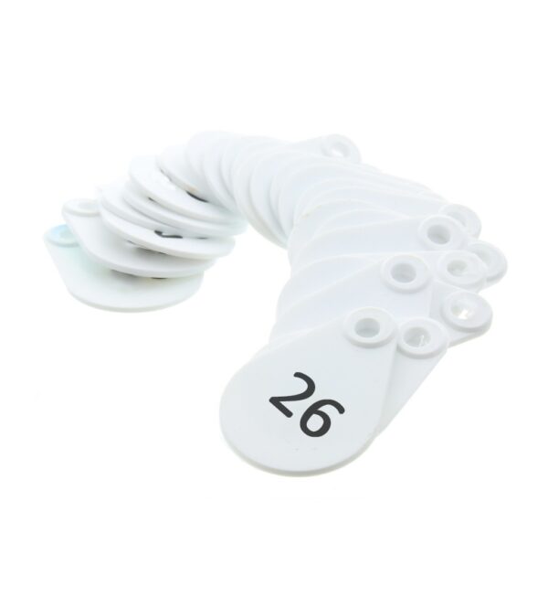 Nekplaatje wit serie, 26 - 50