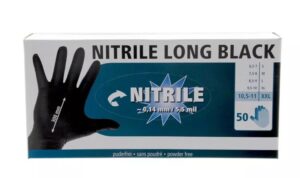 Melkhandschoen nitril zwart 50st S