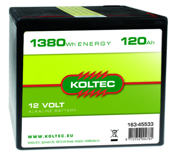 Batterij 12 volt 1380 WH 120 AH, Alka